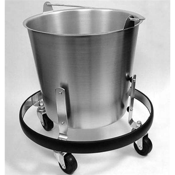 Bucket Kick Stainless Steel 13qt No Lid Silver Round Ea